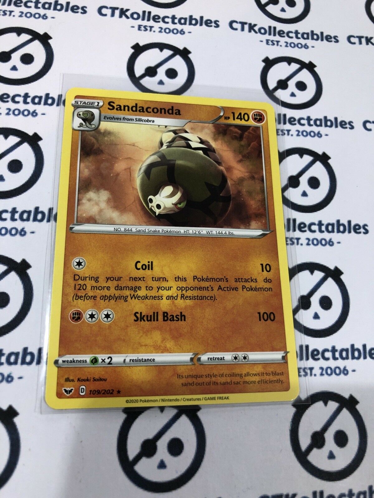 Sandaconda #109/202 Rare Pokémon Card Sword & Shield – CTKollectables