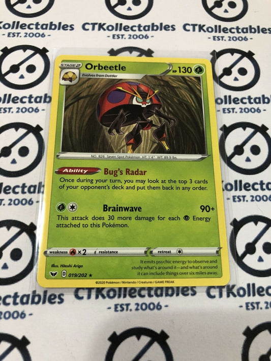 Orbeetle #019/202 Rare Pokémon Card Sword & Shield