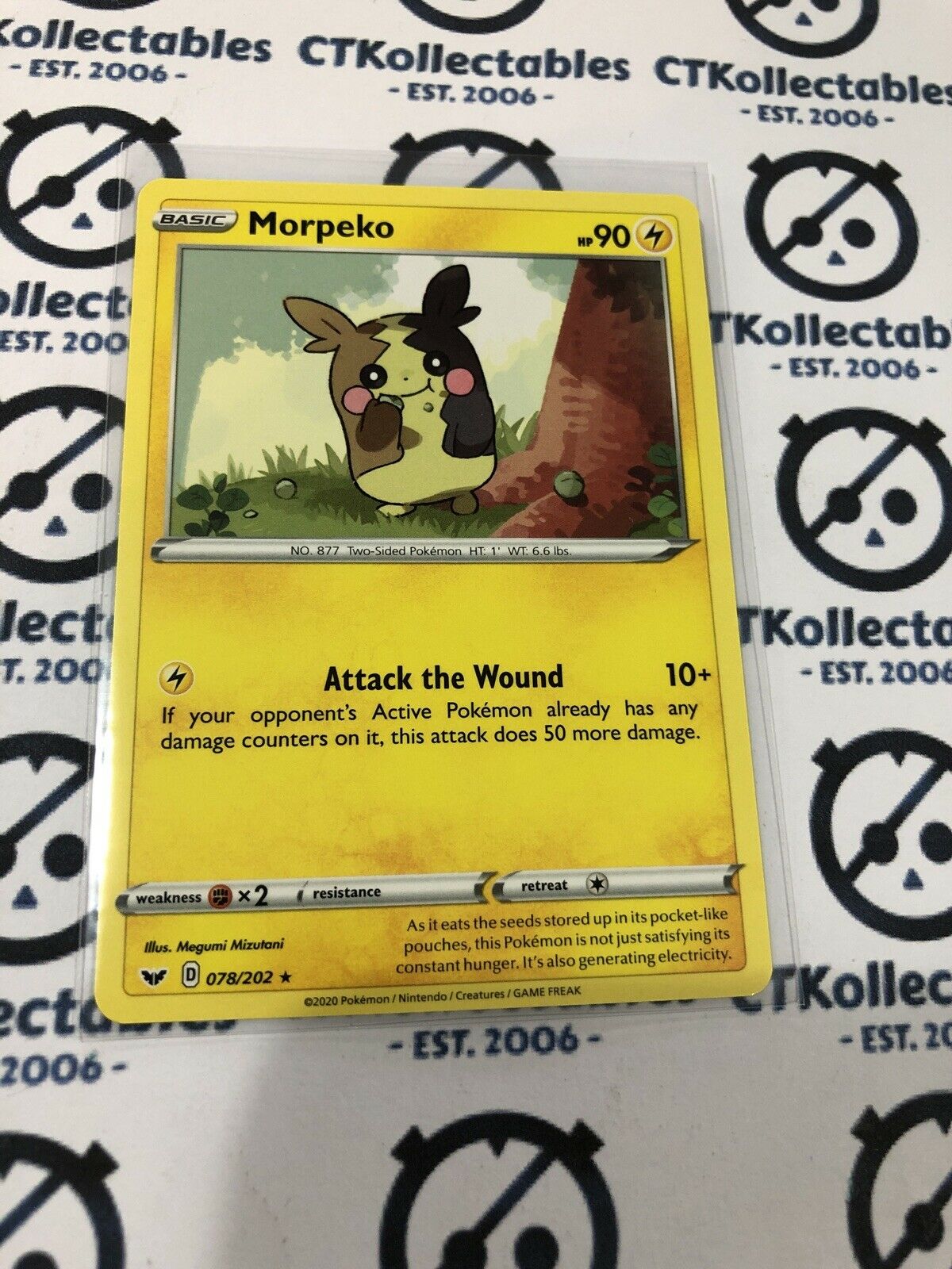 Morpeko #078/202 Rare Pokémon Card Sword & Shield