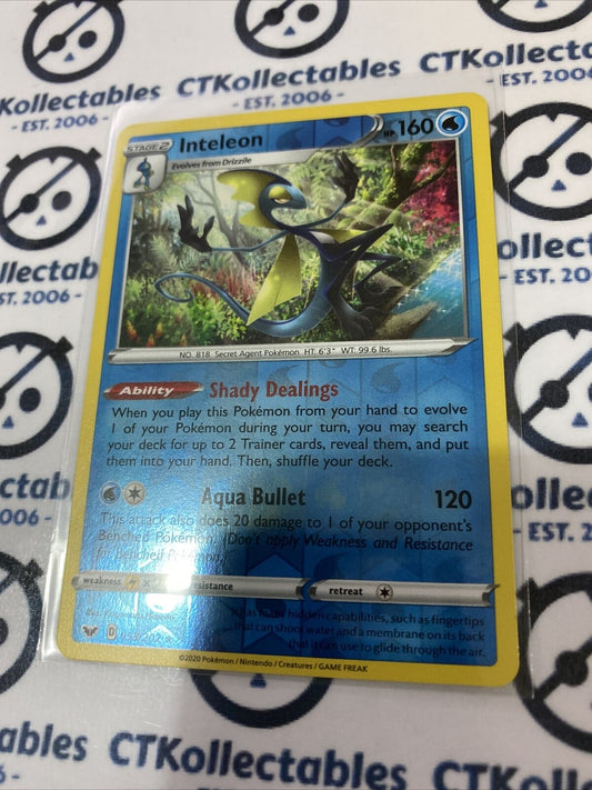 Inteleon #058/202 Reverse Holo Rare Pokémon Card Sword & Shield