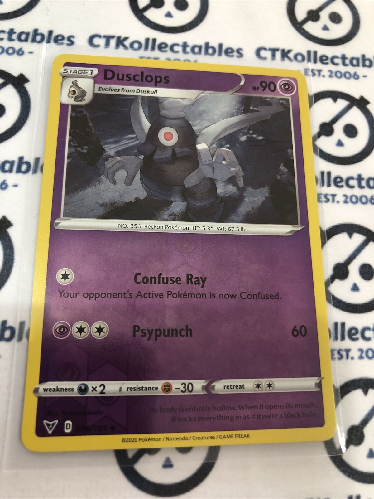 Dusclops #070/185 Reverse Holo Uncommon- Pokemon Card Vivid Voltage