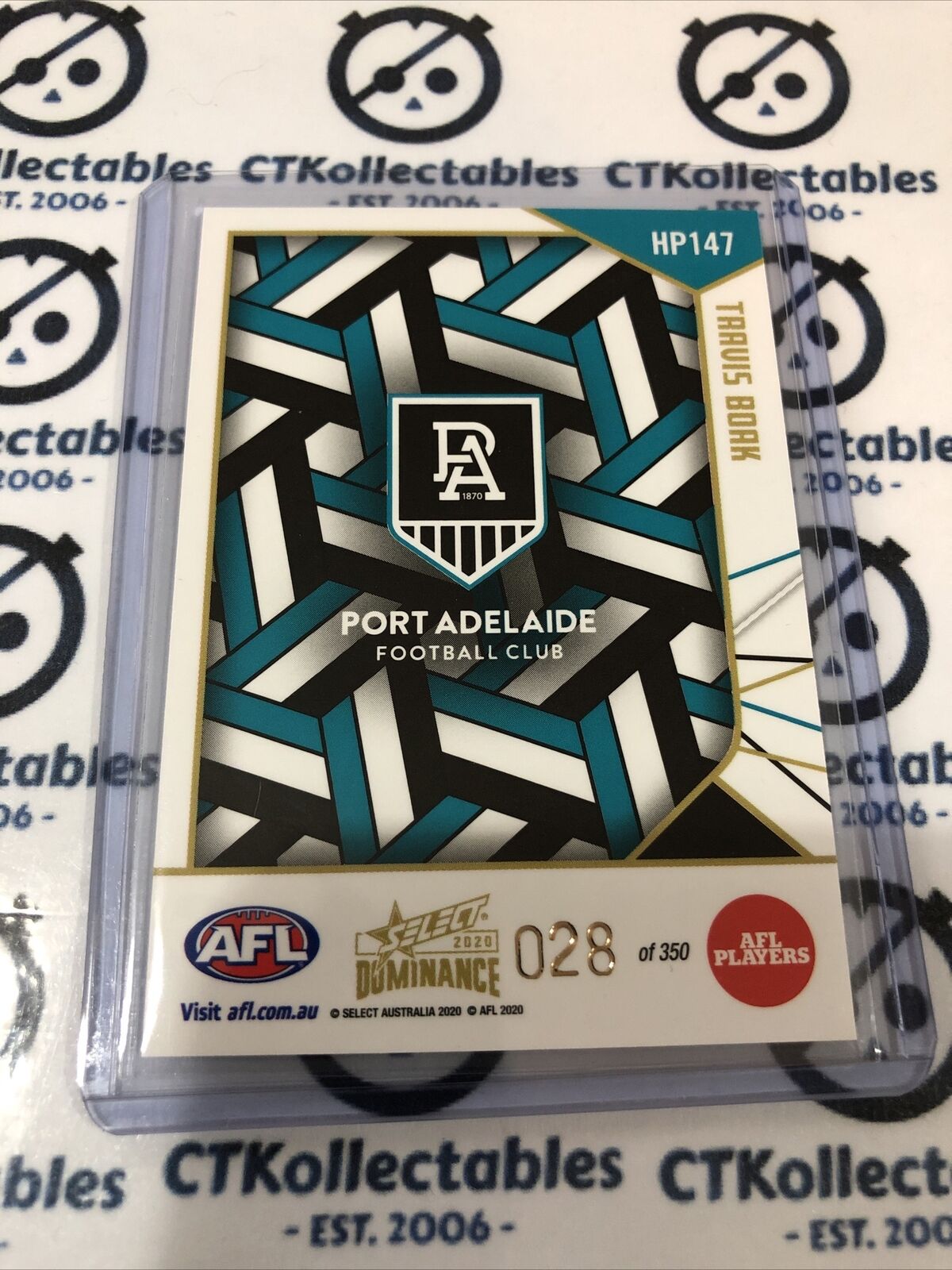 2020 AFL Dominance Holograph Parallel Travis Boak HP147 #028/350 Power