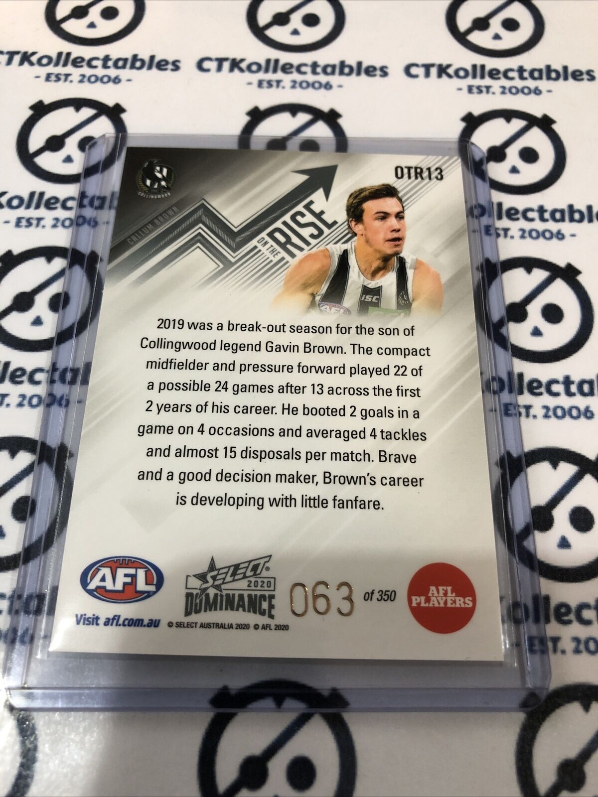 2020 AFL Dominance On The Rise Callum Brown #063/350 Magpies