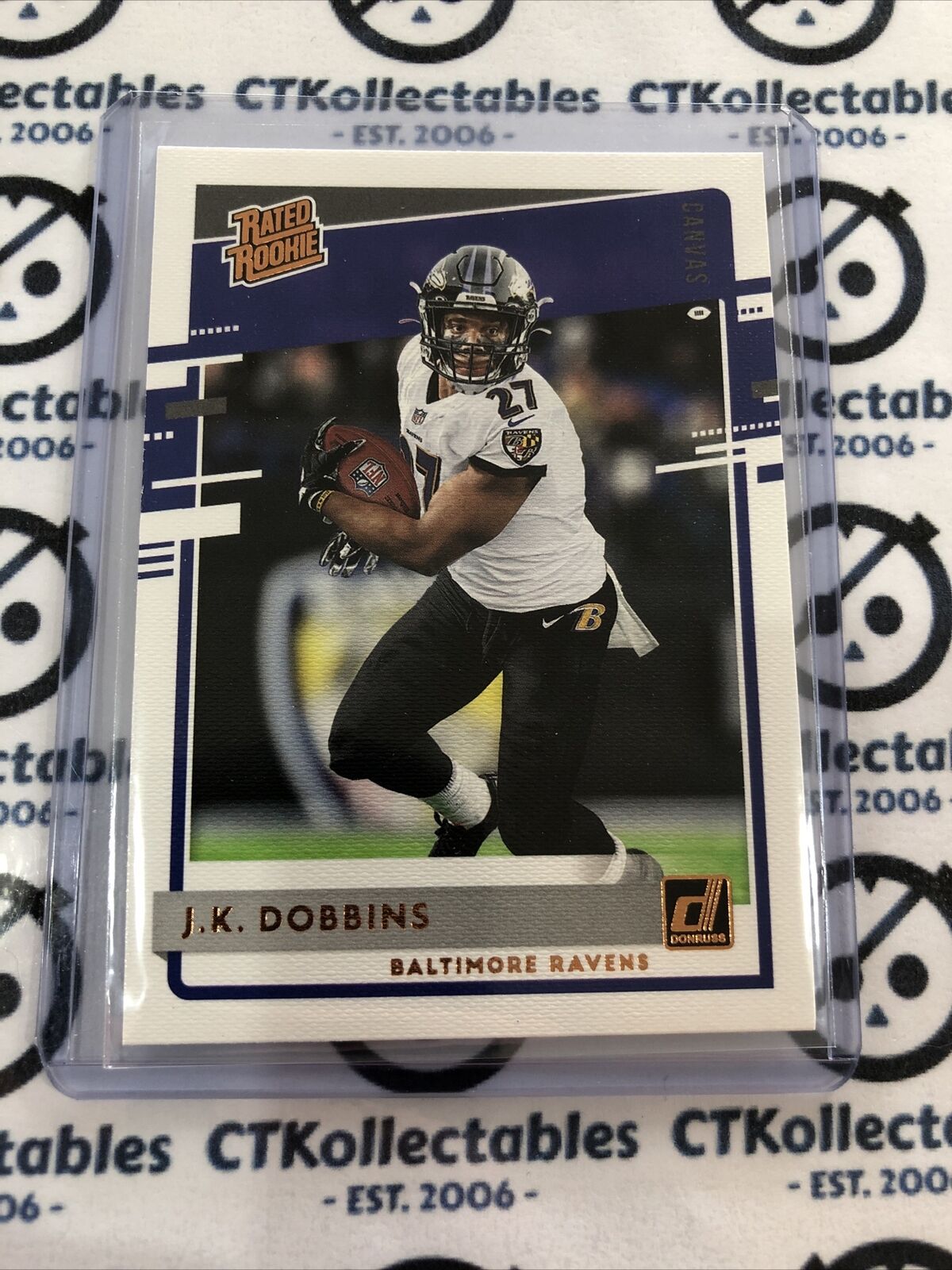 2020 NFL Donruss J.K Dobbins Rated Rookie Canvas #311 Ravens RC