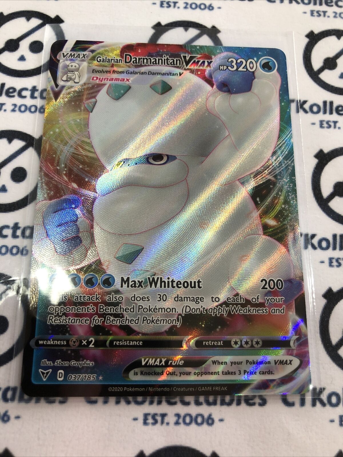 Galarian Darmanitan Vmax #037/185 Rare Pokemon Card Vivid Voltage