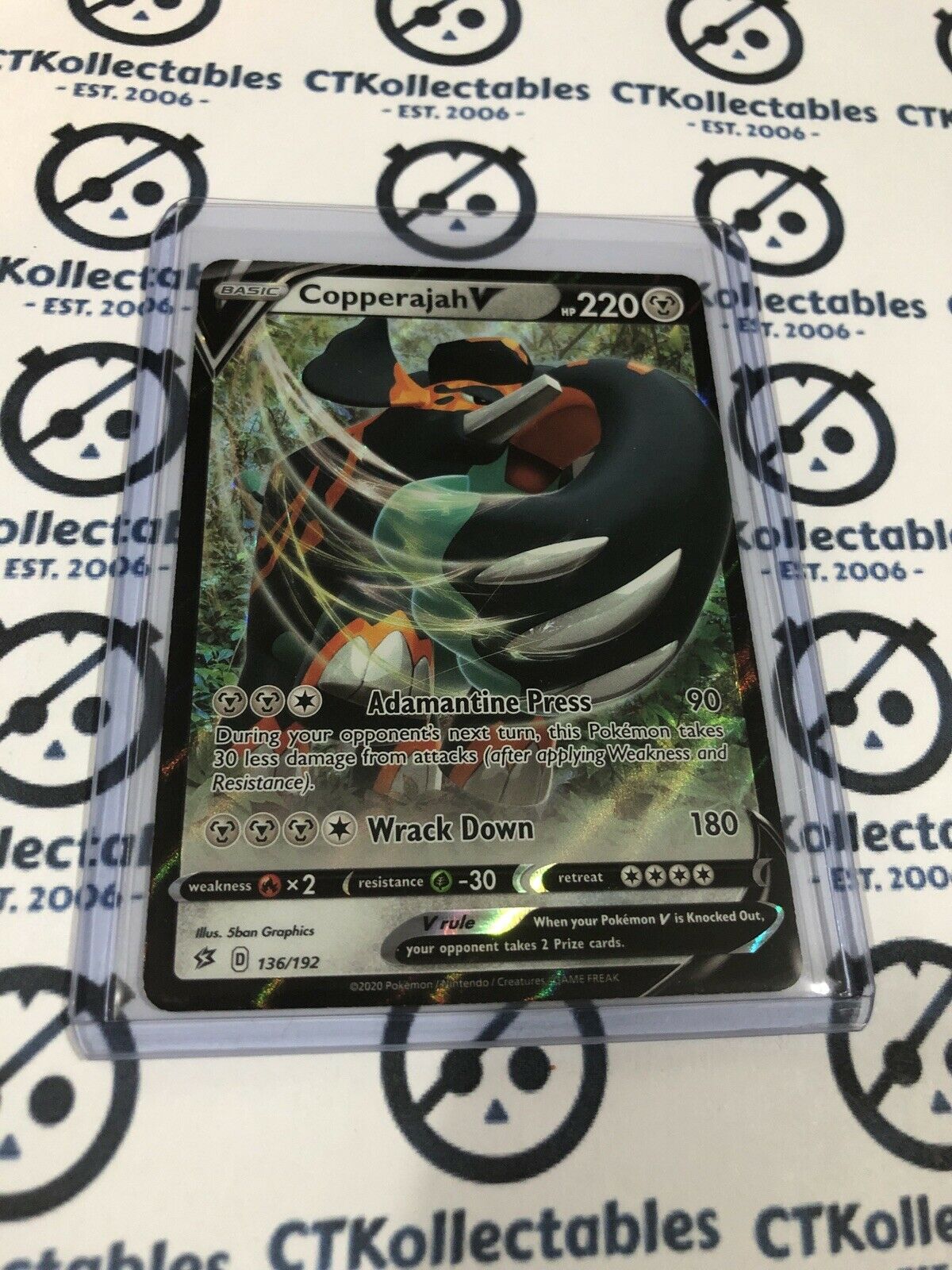 Copperajah V #136/192 Ultra Rare Pokémon Card Rebel Clash