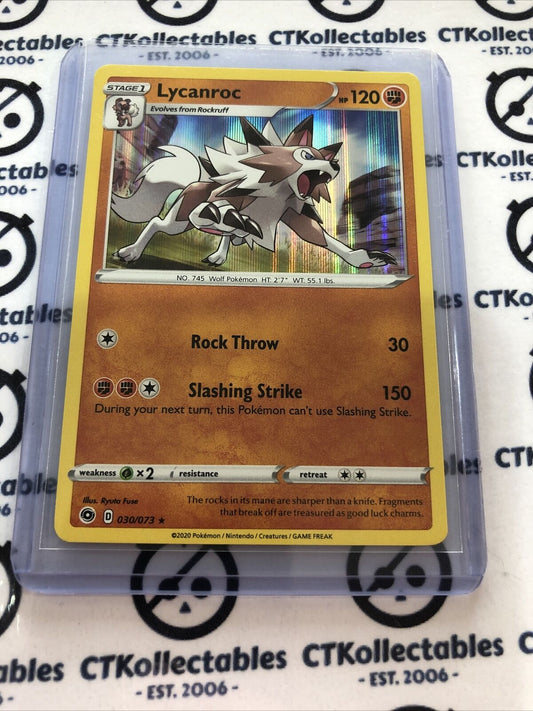 Lycanroc #030/073 Holo Rare Pokémon Card Champions Path