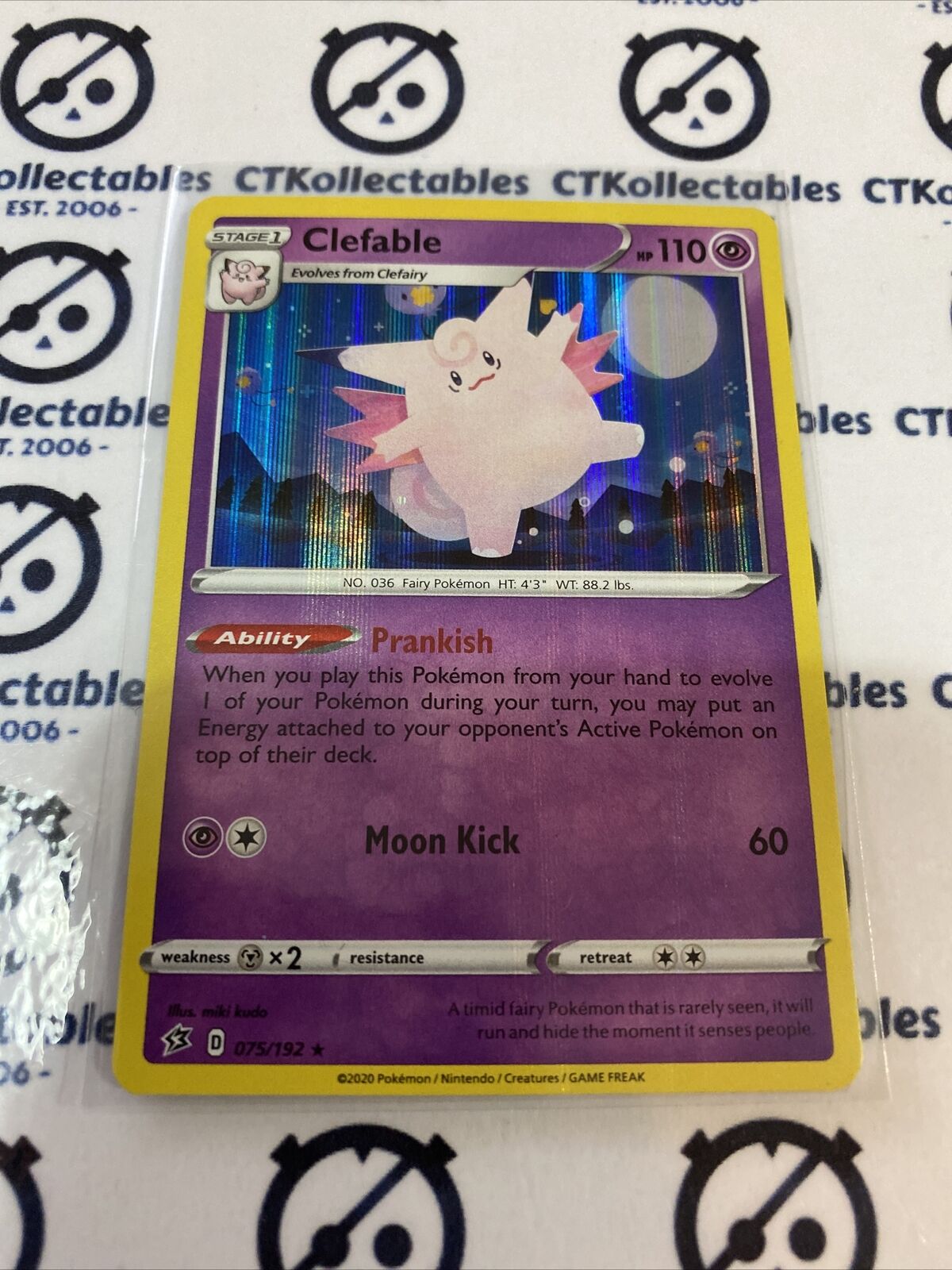 Clefable #075/192 Holo Rare Pokémon Card Rebel Clash