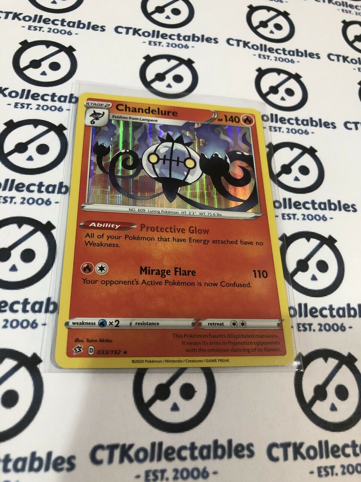 Chandelure #033/192 Holo Rare Pokémon Card Rebel Clash