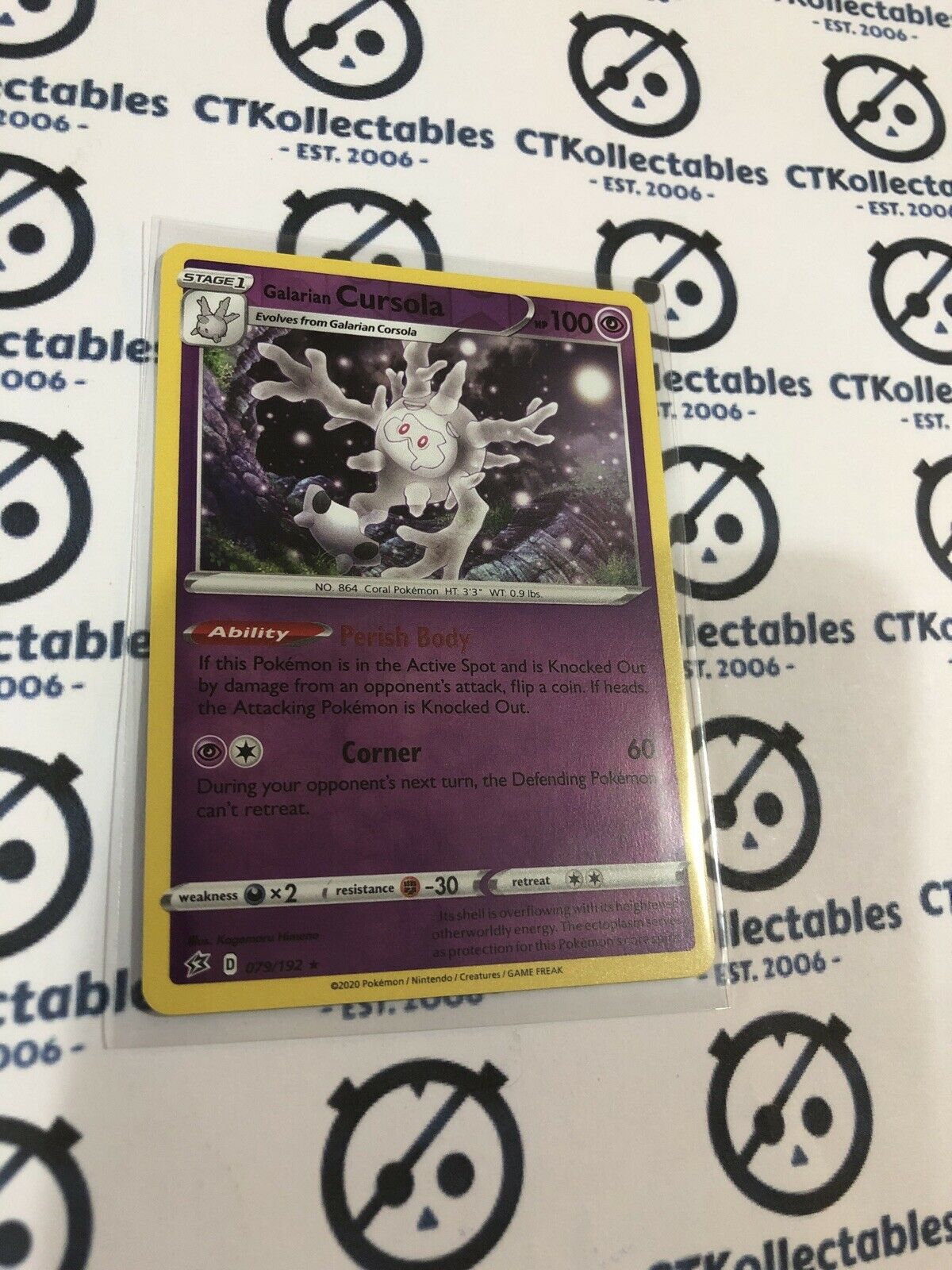 Cursola #079/192 Reverse Holo Rare Pokémon Card Rebel Clash