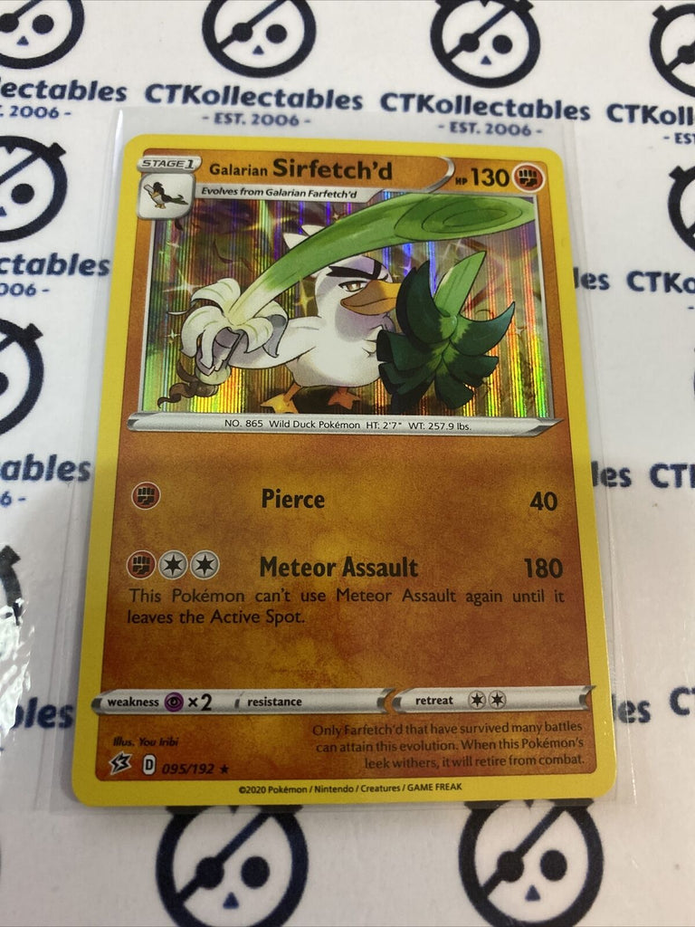sirfetch'd pokemon card value Galarian Sirferch'd #095/192 Holo Rare Pokémon Card Rebel Clash –  CTKollectables