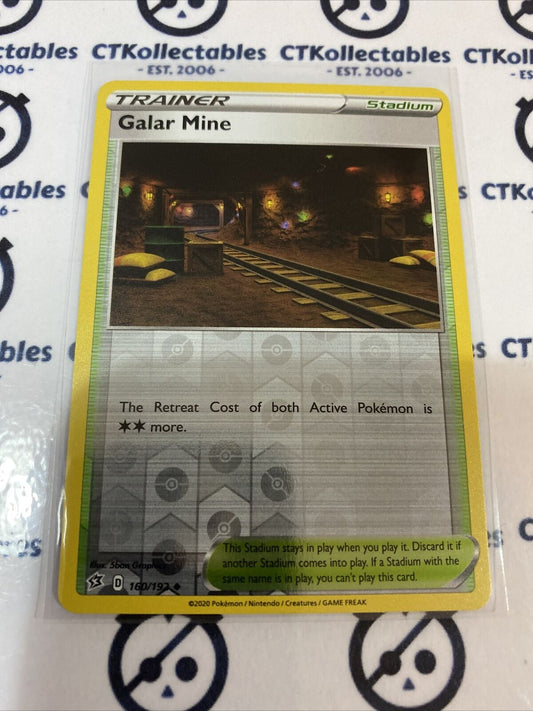 Galar Mine Trainer #160/192 Reverse Holo Uncommon Pokémon Card Rebel Clash