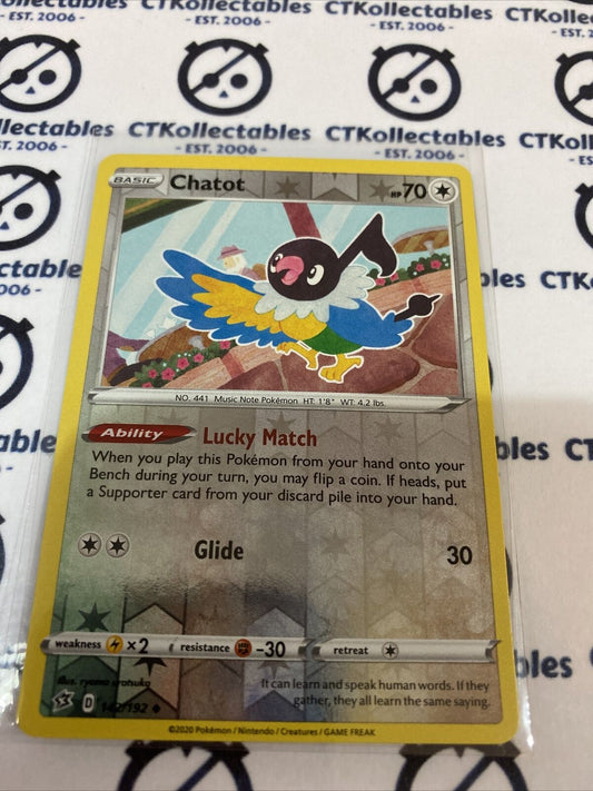 Chatot #143/192 Reverse Holo Uncommon Pokémon Card Rebel Clash