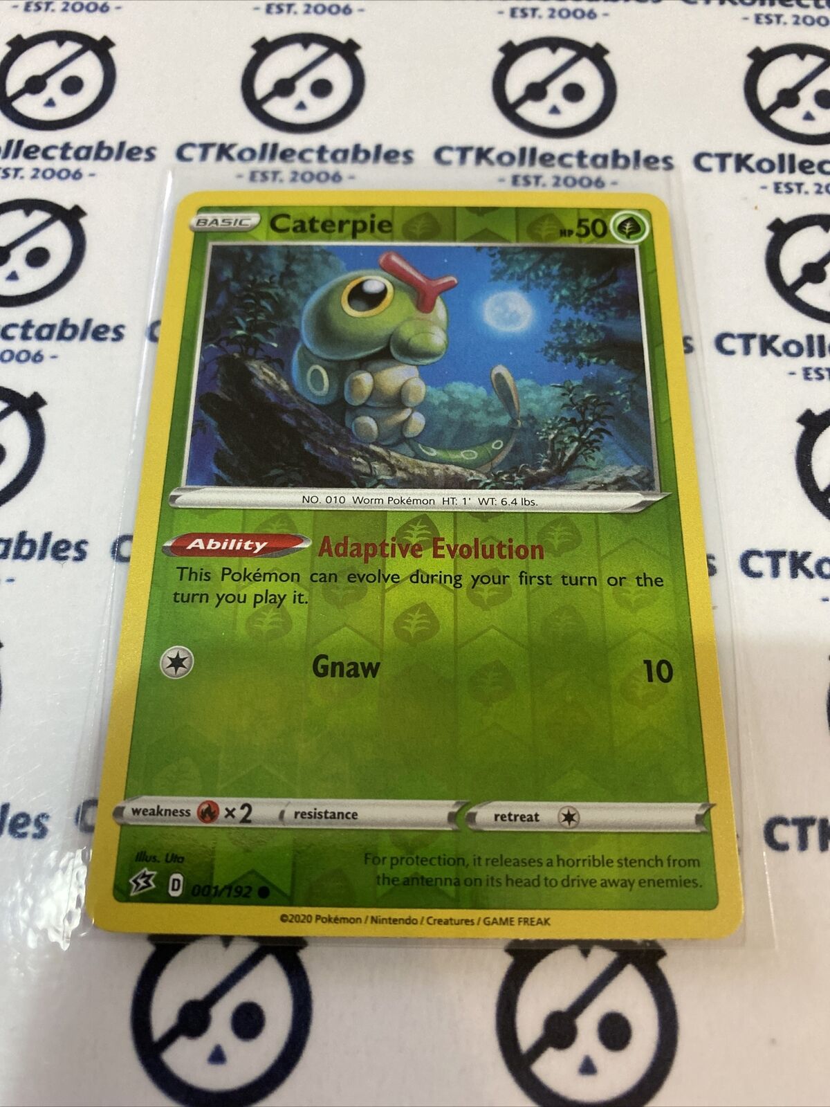 Caterpie #001/192 Reverse Holo Common Pokémon Card Rebel Clash