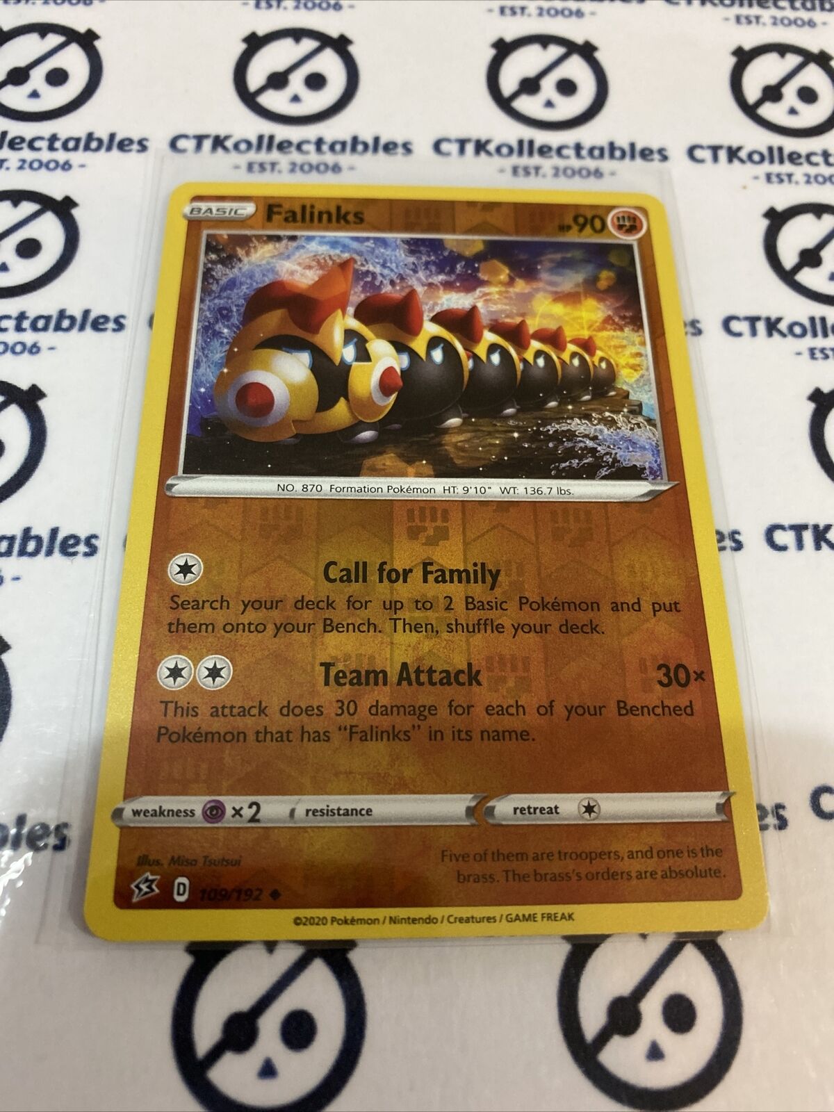 Falinks #109/192 Reverse Holo Uncommon Pokémon Card Rebel Clash