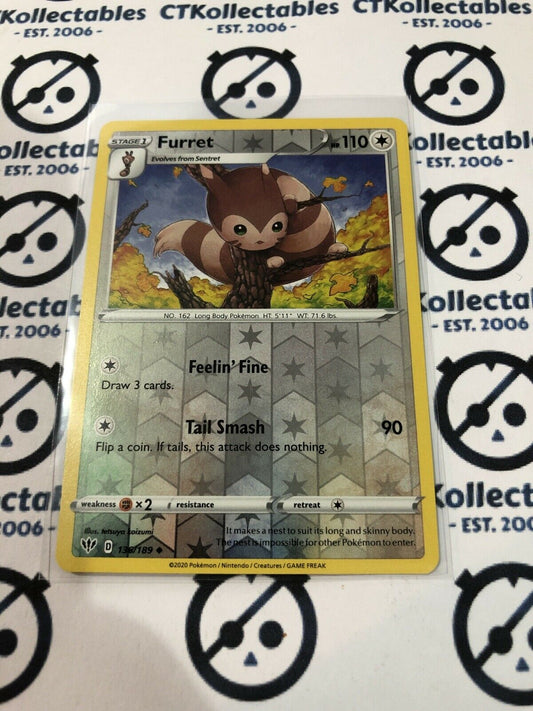 Furret #136/189 Reverse Holo Pokémon Card S&S Darkness Ablaze