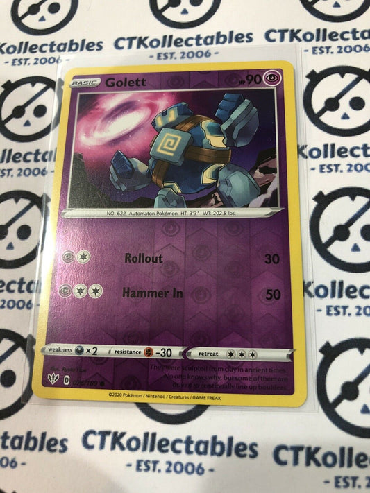 Golett #076/189 Reverse Holo Pokémon Card S&S Darkness Ablaze