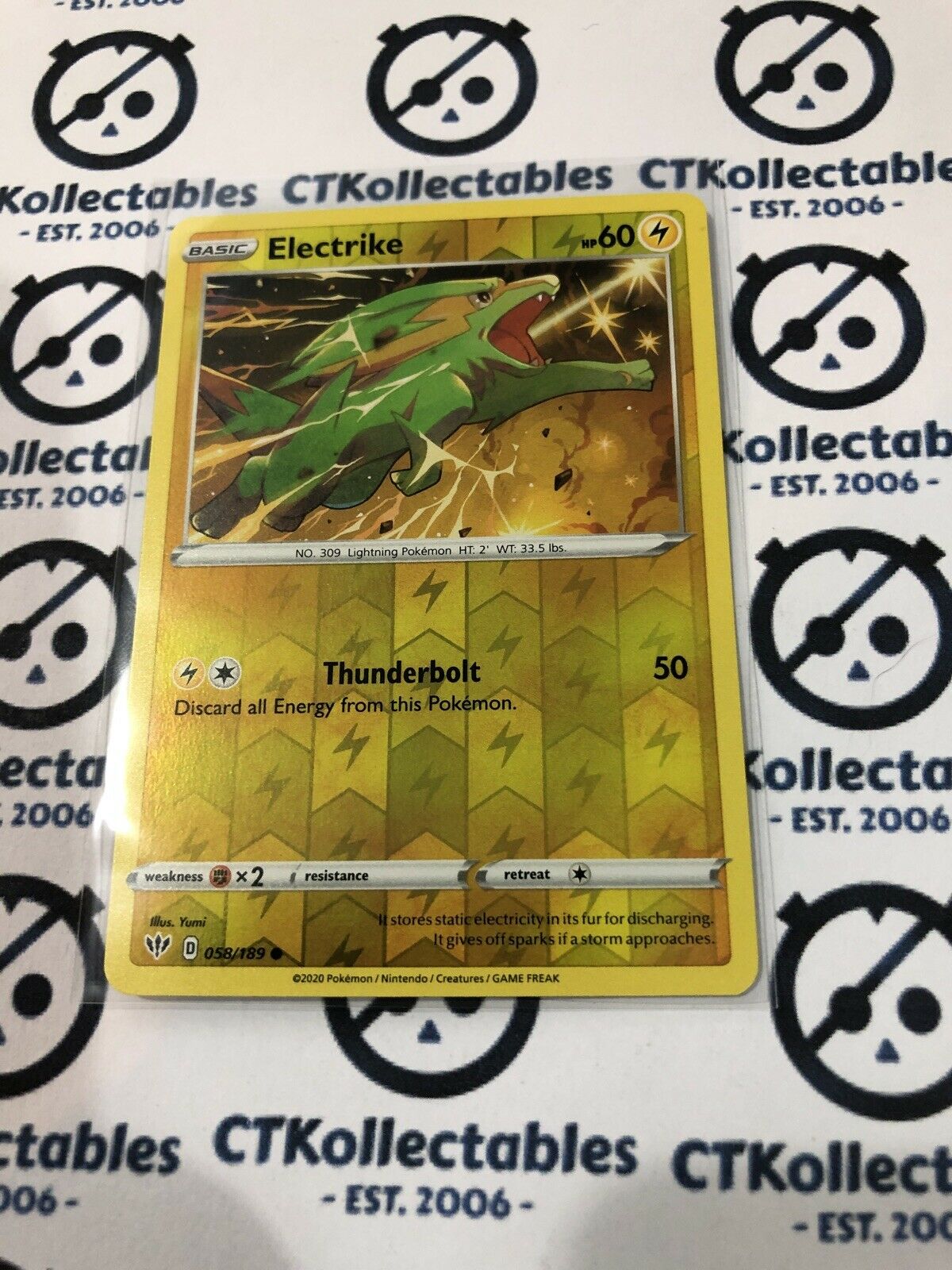 Electrike #058/189 Reverse Holo Pokémon Card S&S Darkness Ablaze