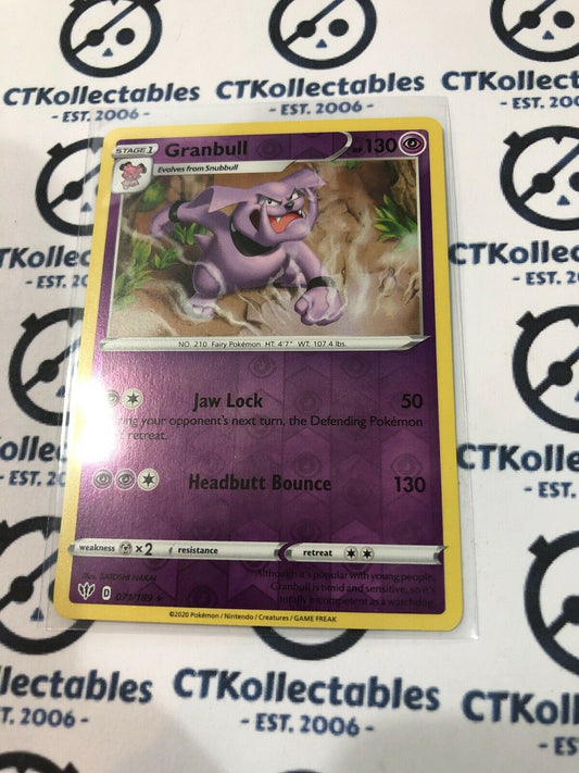 Granbull #071/189 Reverse Rare Holo Pokémon Card S&S Darkness Ablaze