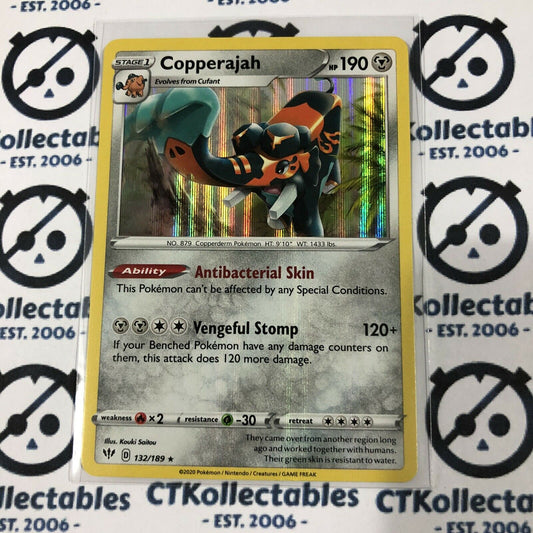 Copperajah #132/189 Holo Rare Pokémon Card Sword & Shield Darkness Ablaze