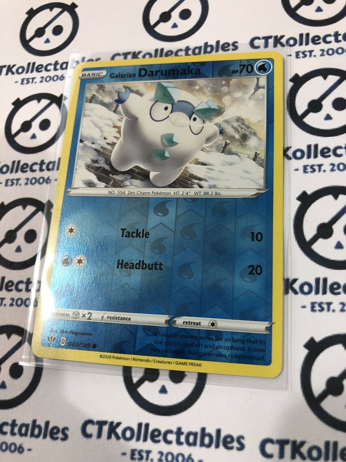 Darumaka #043/189 Reverse Holo Pokémon Card S&S Darkness Ablaze