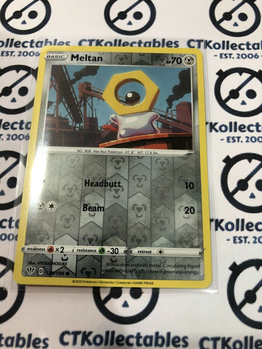Meltan #129/189 Reverse Holo Pokémon Card S&S Darkness Ablaze