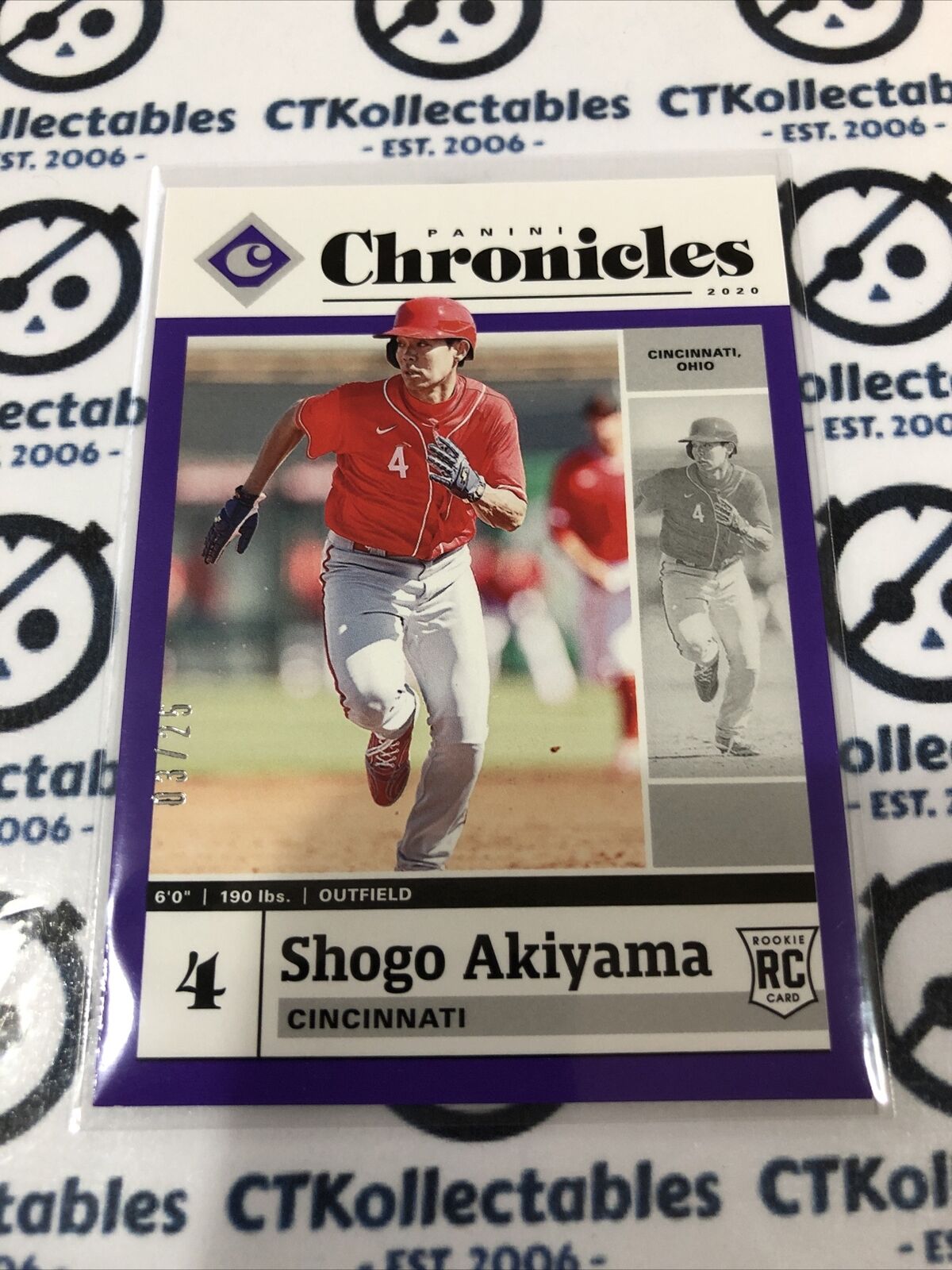 2020 Chronicles Baseball Shogo Akiyama Purple #03/25 RC Cincinnati Reds