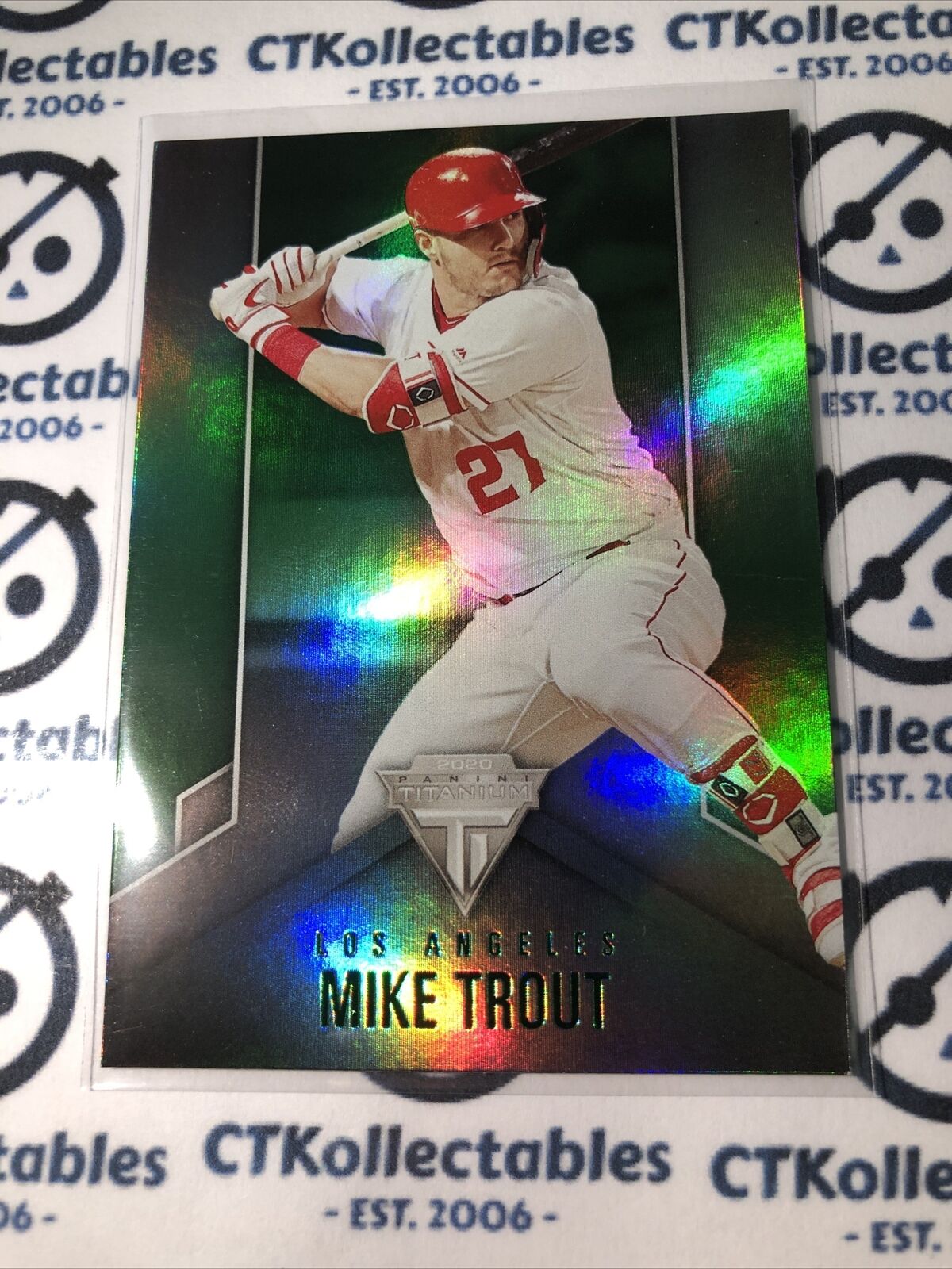 2020 Chronicles Baseball Titanium Mike Trout Green #1 Los Angeles Angels 🔥🔥