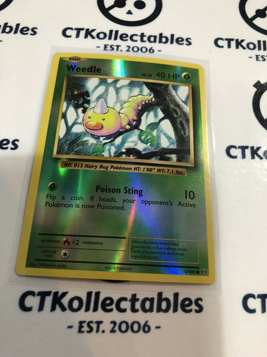 Weedle Reverse Holo #5/108 Common Pokémon Card XY EVOLUTIONS