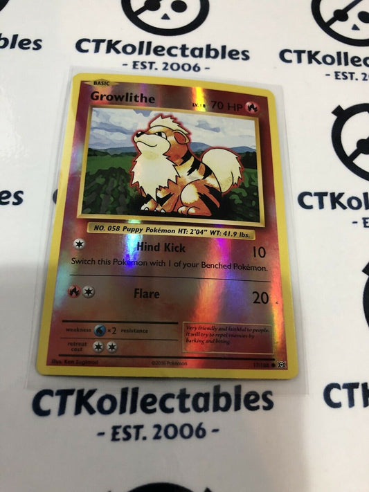 Growlithe Reverse Holo #17/108 Common Pokémon Card XY EVOLUTIONS