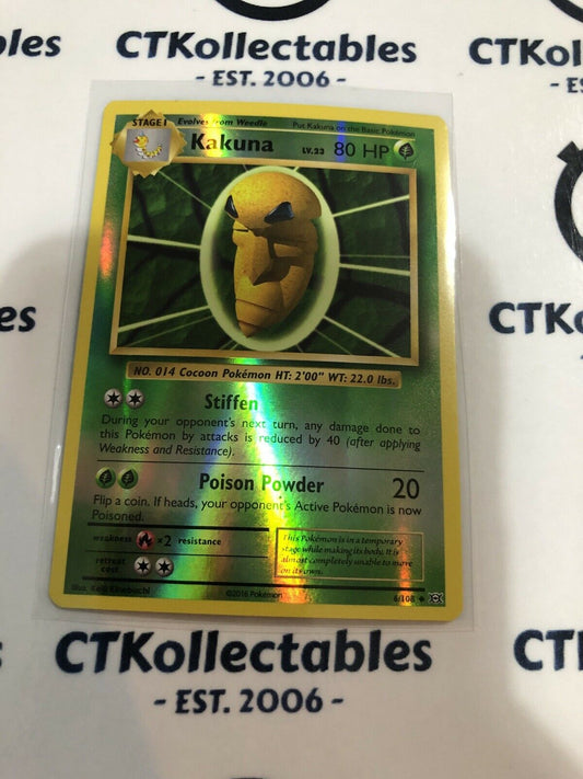 Kakuna Reverse Holo #6/108 Uncommon Pokémon Card XY EVOLUTIONS