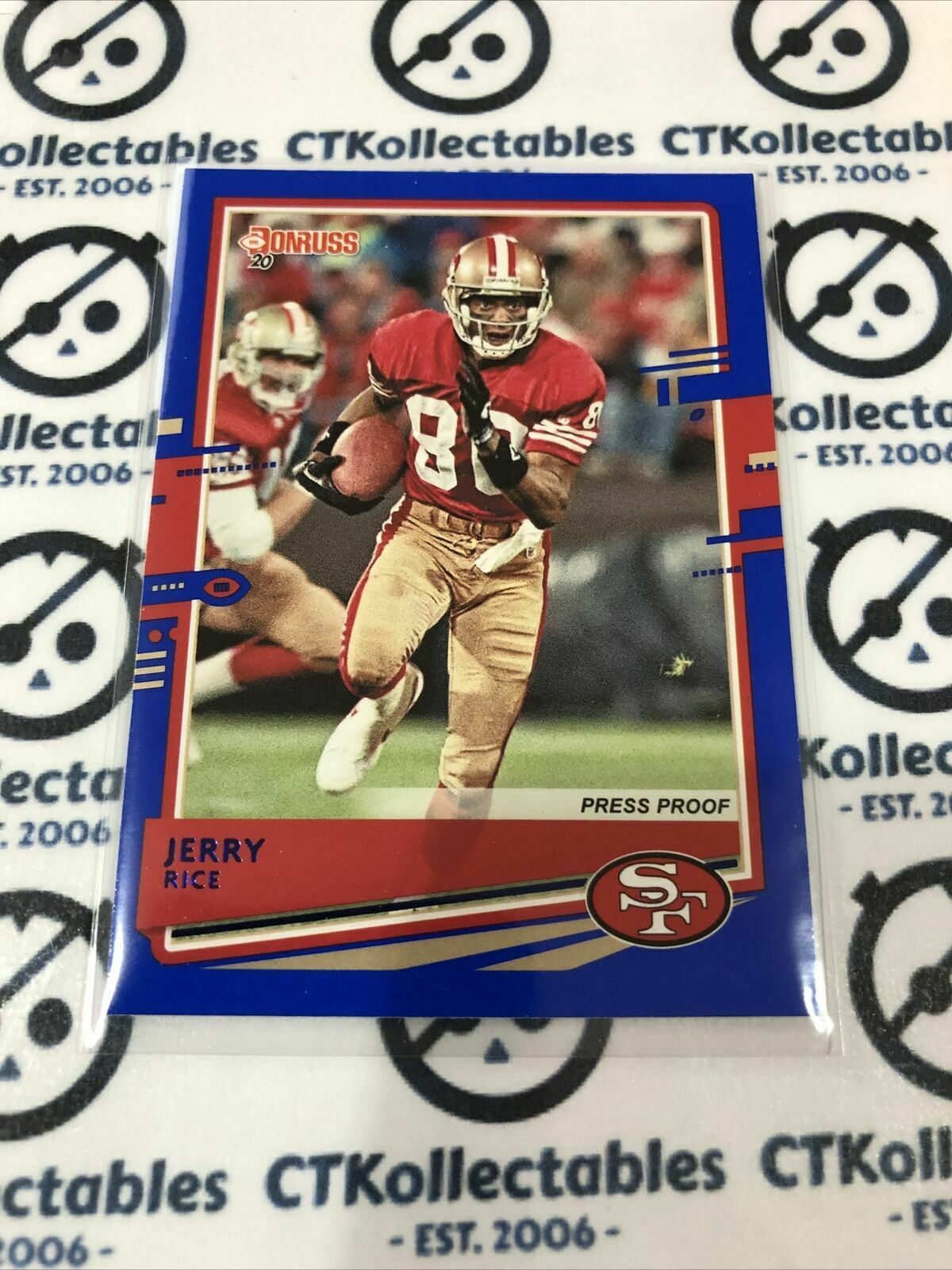 2020 NFL Donruss Press Proof Blue #18 Jerry Rice