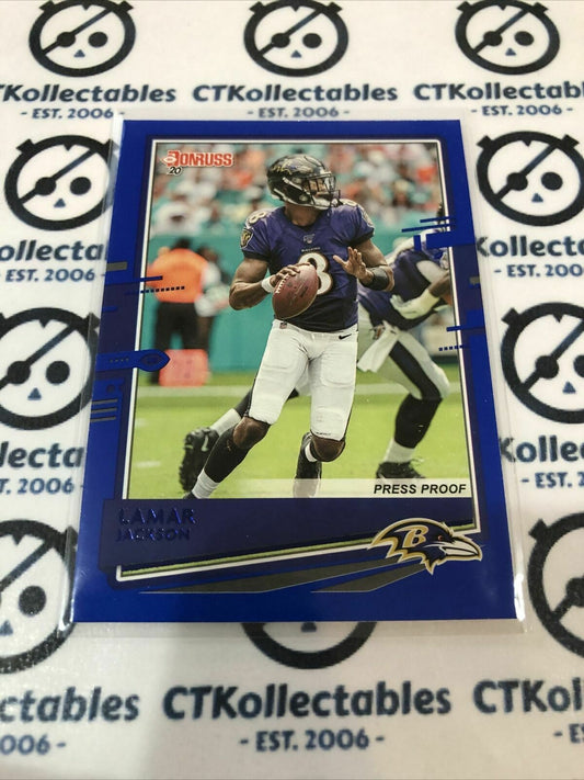 2020 NFL Donruss Press Proof Blue #33 Lamar Jackson Variation