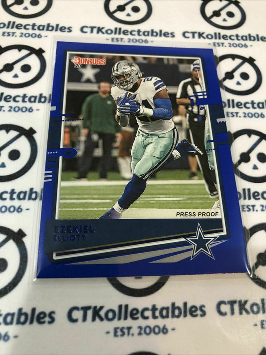 2020 NFL Donruss Press Proof Blue #79 Ezekiel Elliot Variation