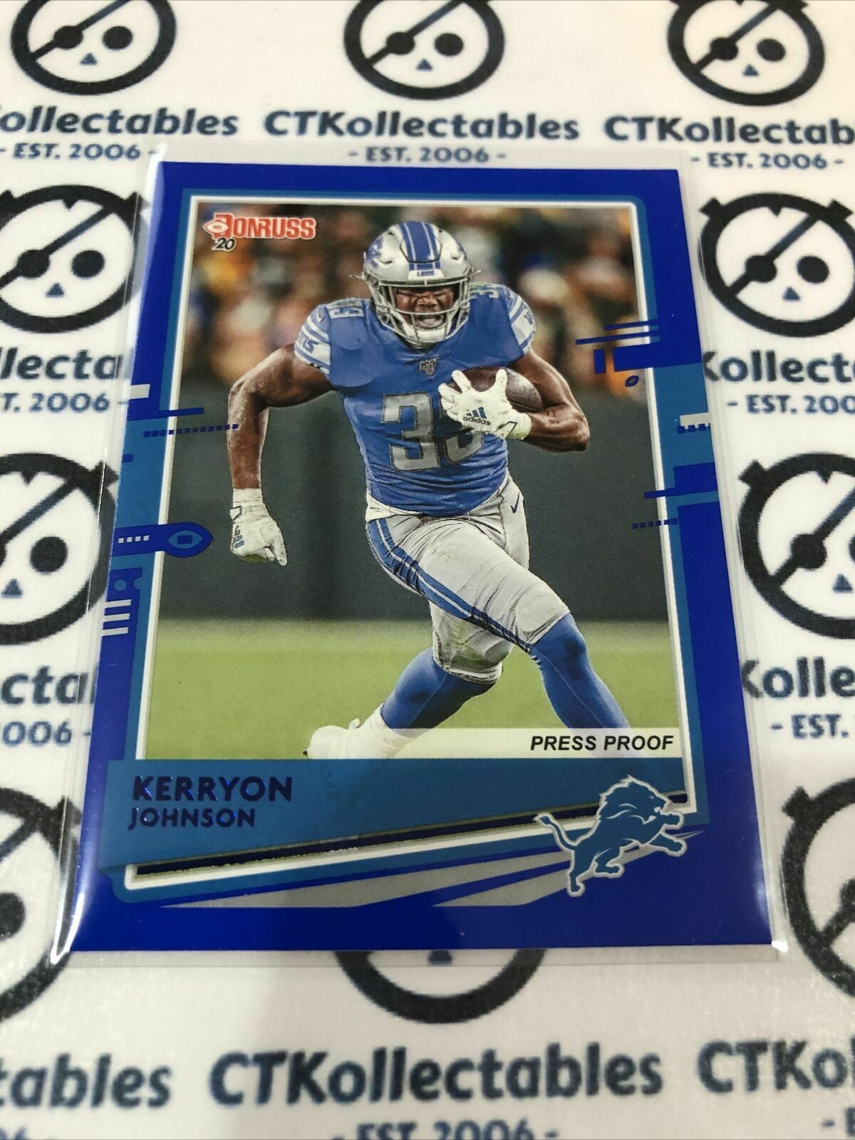 2020 NFL Donruss Press Proof Blue #99 Kerryon Johnson