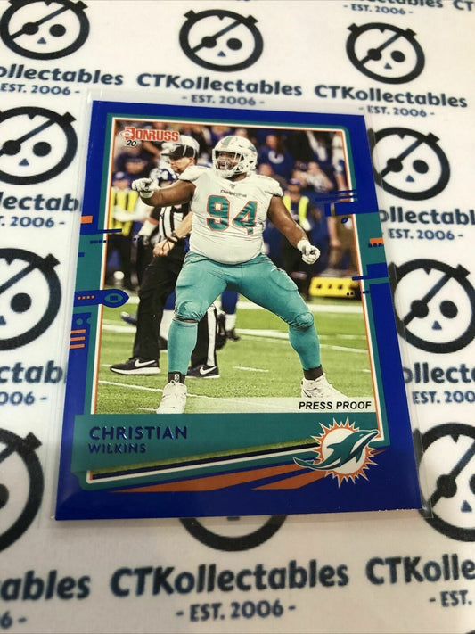 2020 NFL Donruss Press Proof Blue #153 Christian Wilkins