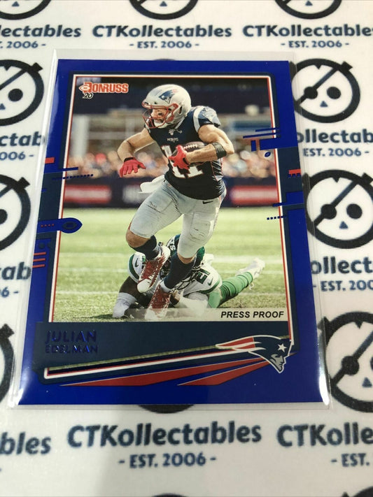 2020 NFL Donruss Press Proof Blue #169 Julian Edleman Variation