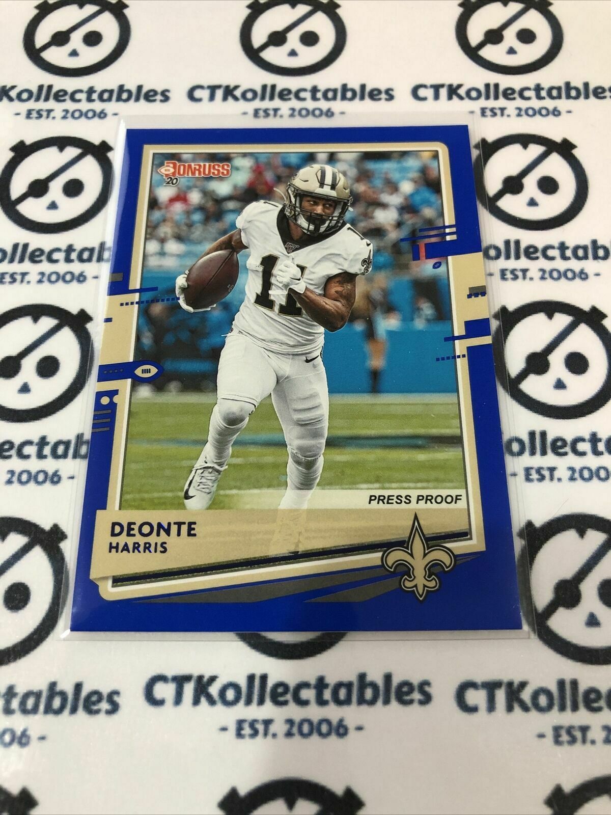 2020 NFL Donruss Press Proof Blue #180 Deonte Harris