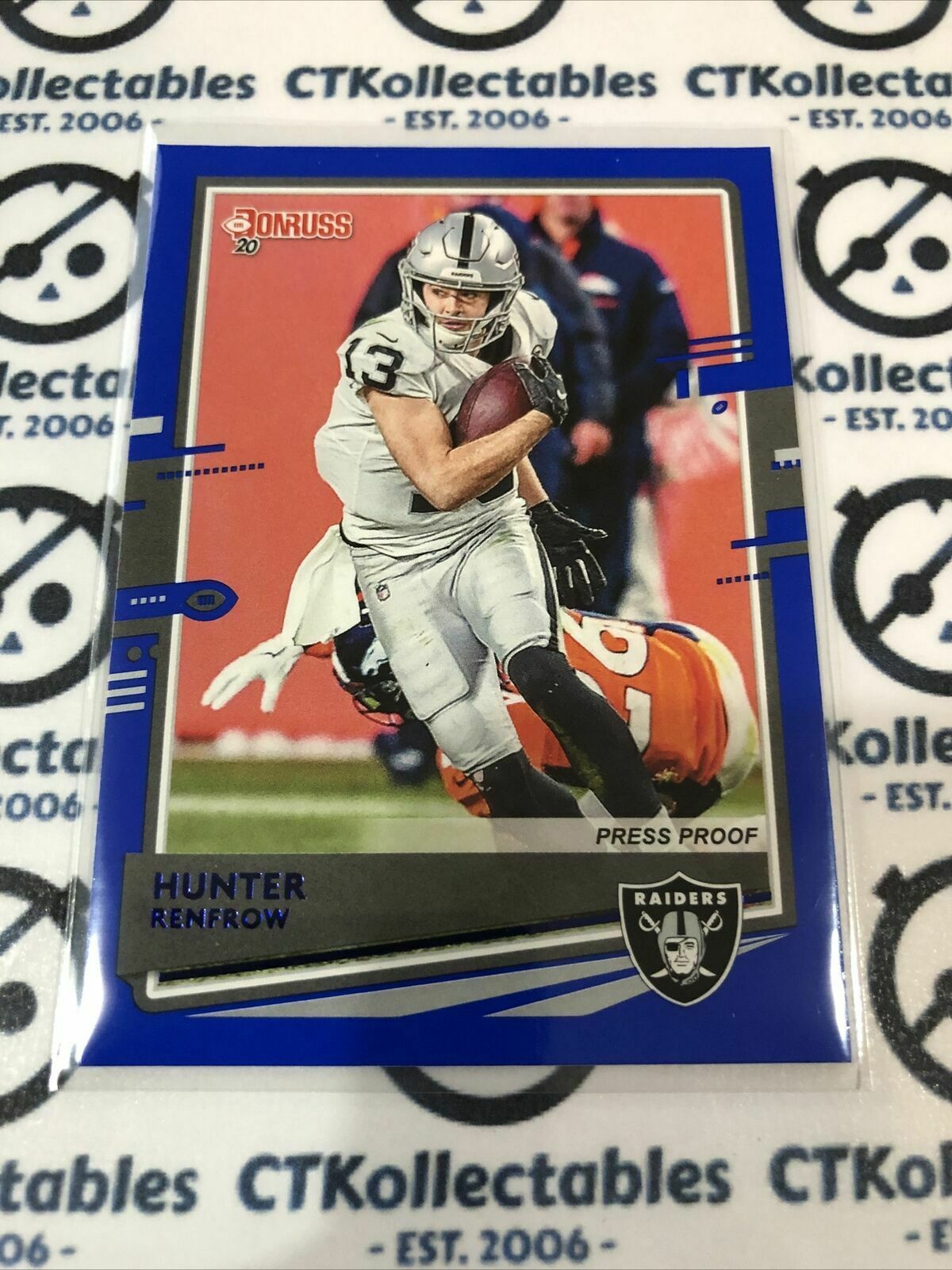 2020 NFL Donruss Press Proof Blue #200 Hunter Renfrow