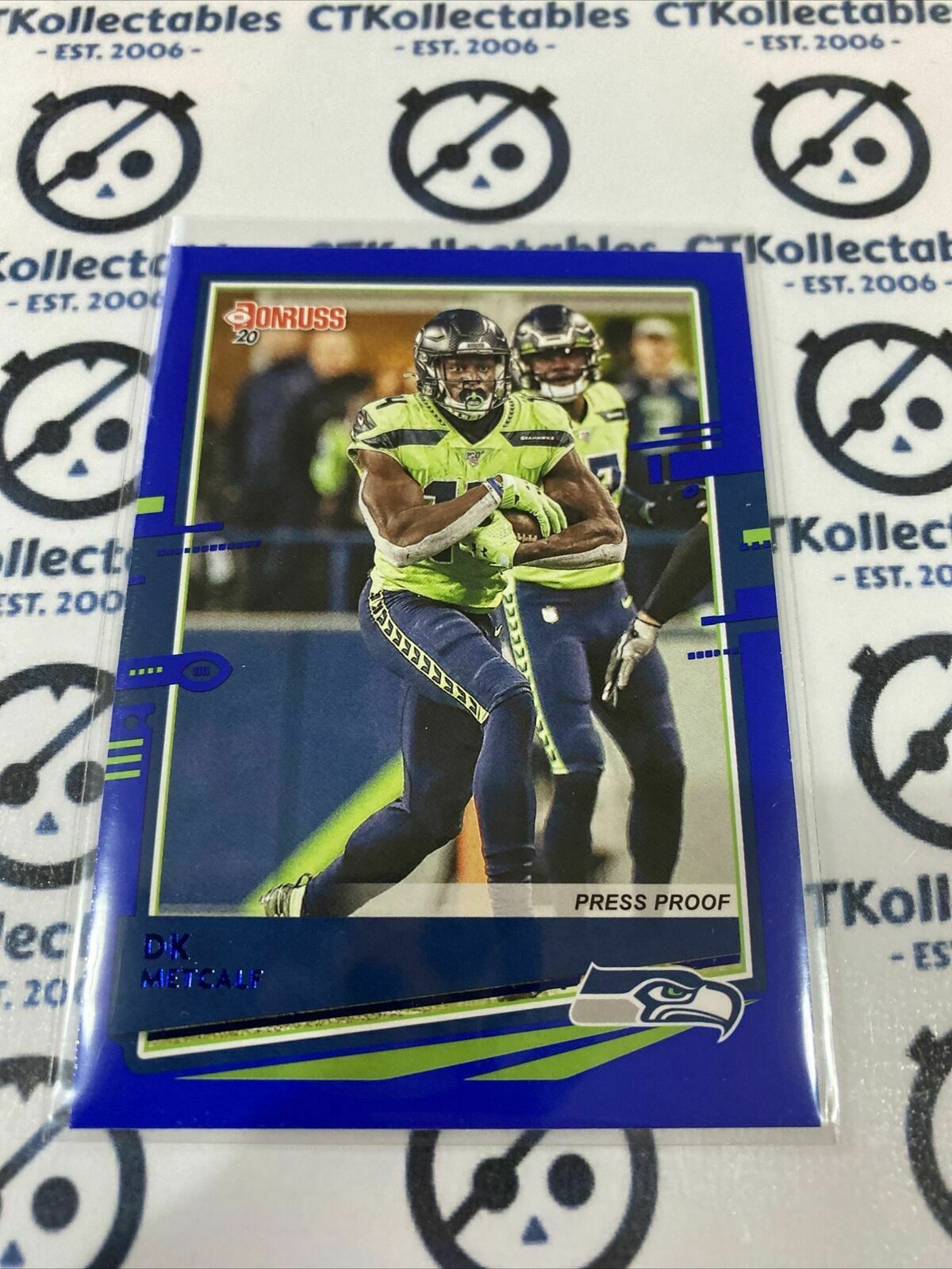 2020 NFL Donruss Press Proof Blue #224 Dk Metcalf Variation