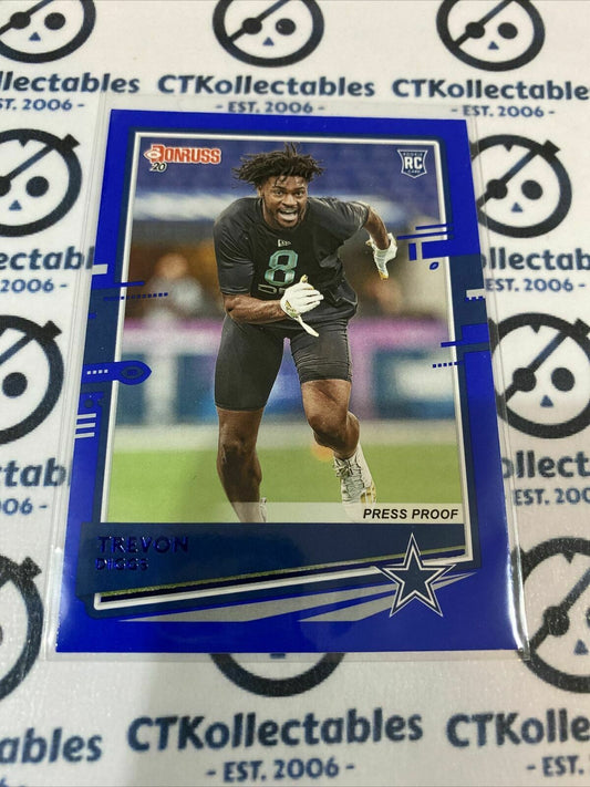 2020 NFL Donruss Press Proof Blue #260 Trevon Diggs RC