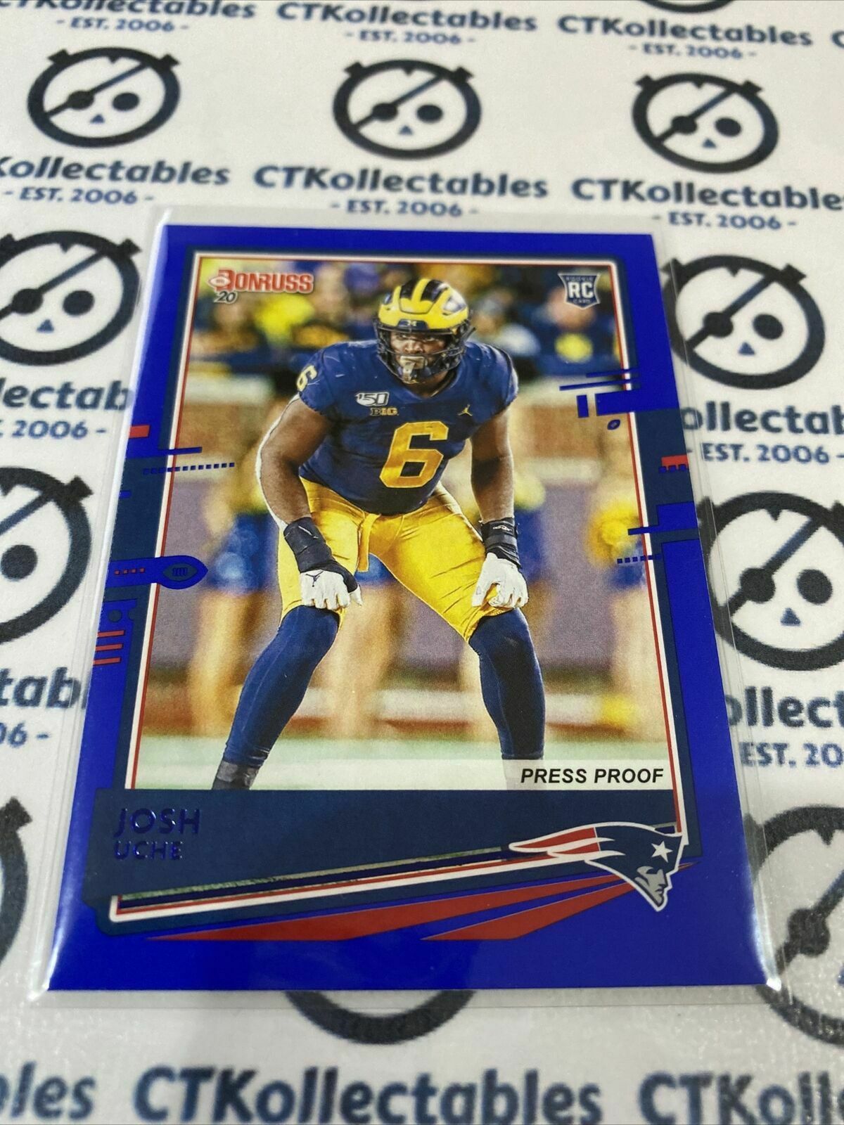 2020 NFL Donruss Press Proof Blue #287 Josh Uche