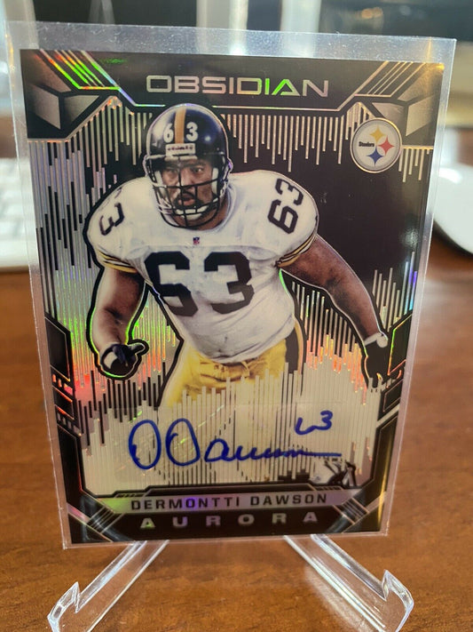 2018 NFL Obsidian Dermontti Dawson Aurora Auto #058/100 Steelers