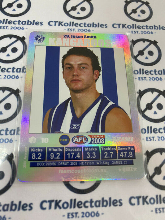 2008 AFL Teamcoach Silver Quiz Card - #29 Jesse Smith