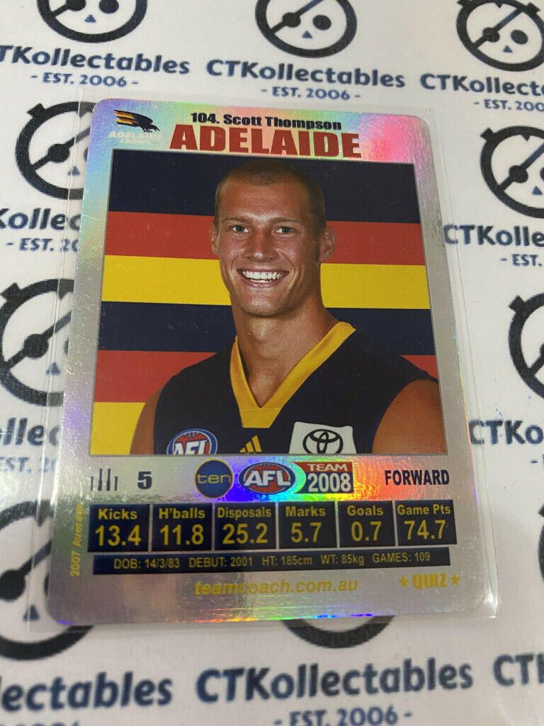 2008 AFL Teamcoach Silver Quiz Card - #104 Scott Thompson