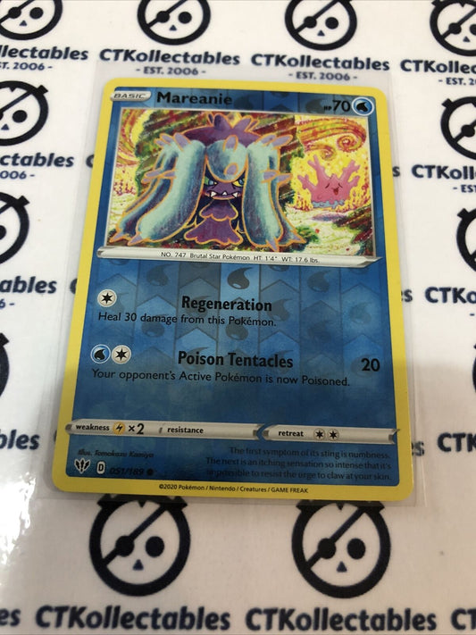 Mareanie #051/189 Reverse Holo Common Pokémon Card S&S Darkness Ablaze