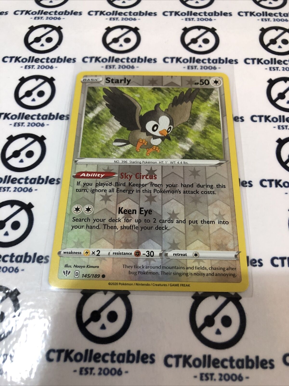 Startly #145/189 Reverse Holo Common Pokémon Card S&S Darkness Ablaze