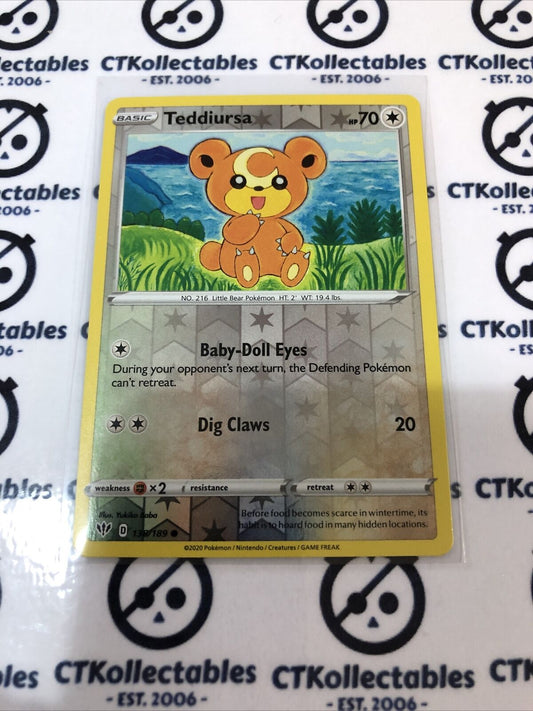 Teddiursa #138/189 Reverse Holo Common Pokémon Card S&S Darkness Ablaze