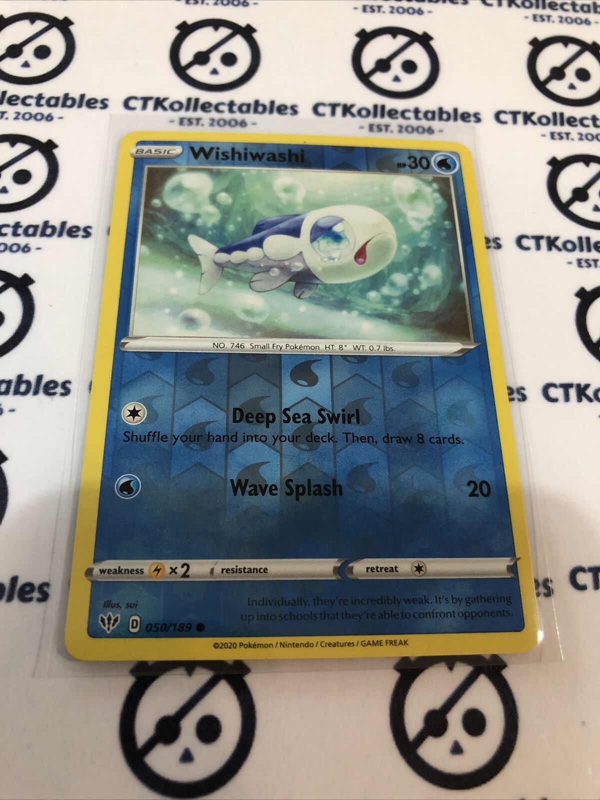 Wishiwashi #050/189 Reverse Holo Common Pokémon Card S&S Darkness Ablaze