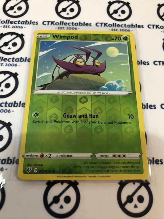Wimpod #017/189 Reverse Holo Common Pokémon Card S&S Darkness Ablaze